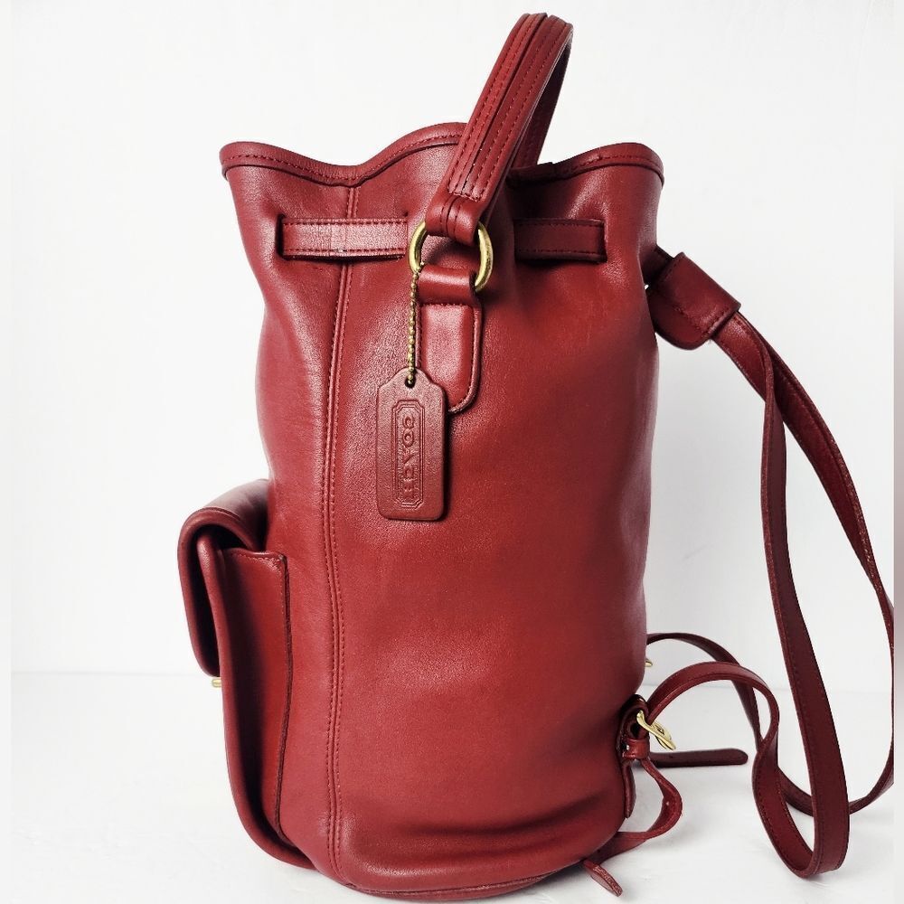 Coach Vintage 9992 Handle Backpack Red glove Tanned Leather - Picture 3 of 16